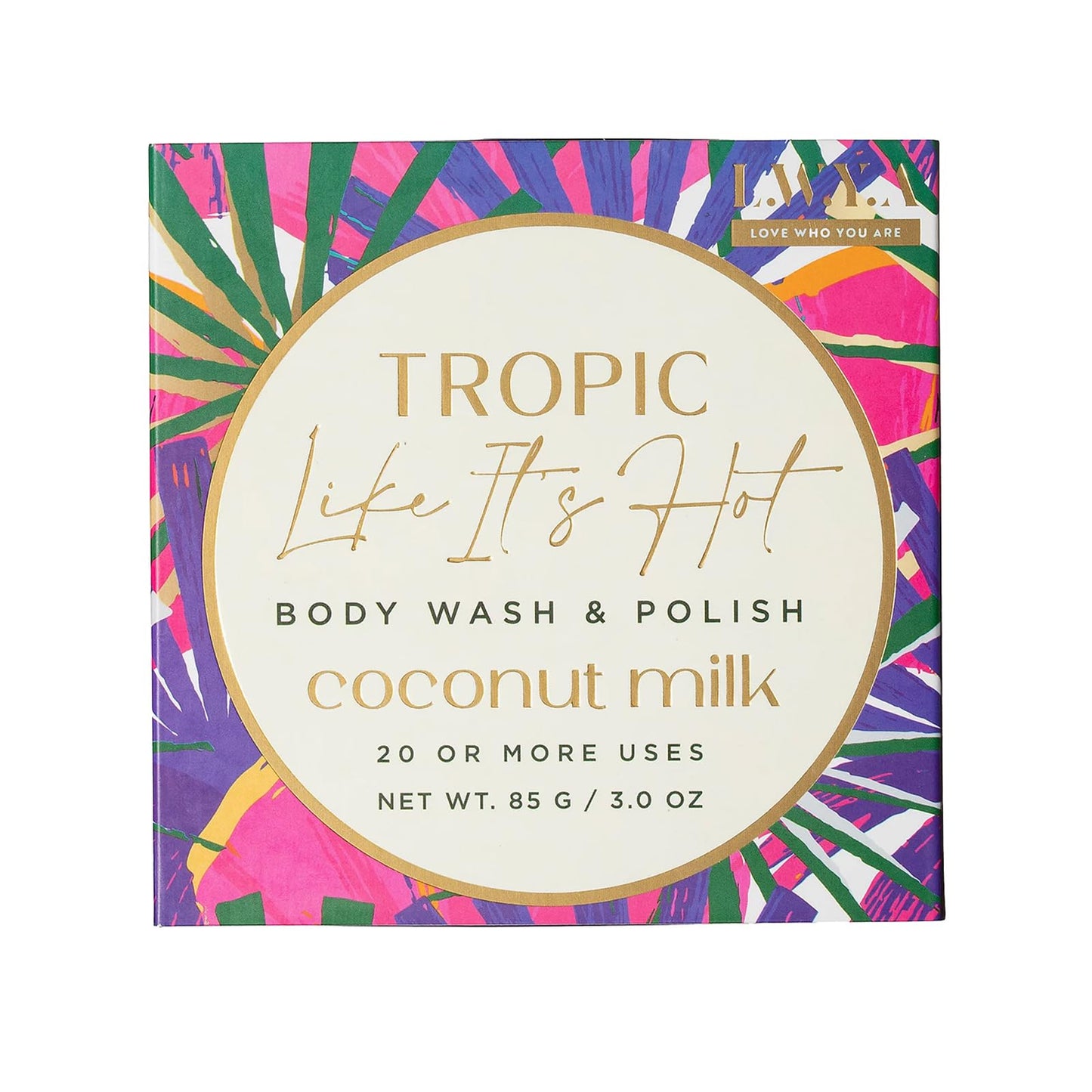 LWYA Tropic Like Its Hot Body Wash and Polish - Exfoliating Body Scrubber with Loofah Sponge - Shower Sponges for Women - Coconut Milk - 3 oz Beauty and Personal Care LWYA