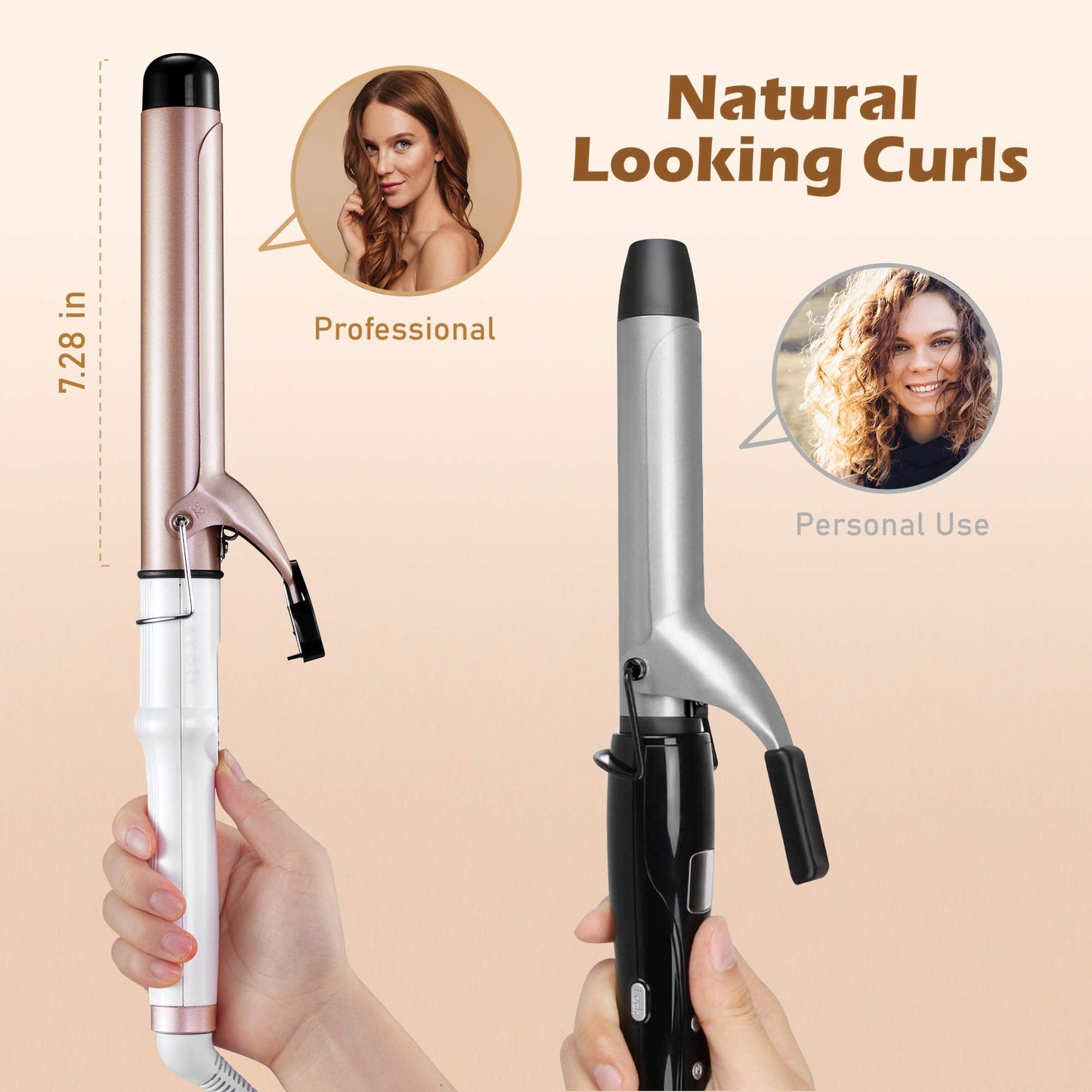 1.25 Inch Curling Iron Hair Curler with Ceramic Coating Barrel, Professional Curling Wand Instant Heat up to 450°F, LCD Display with 9 Heat Setting Beauty & Personal Care UNQUE