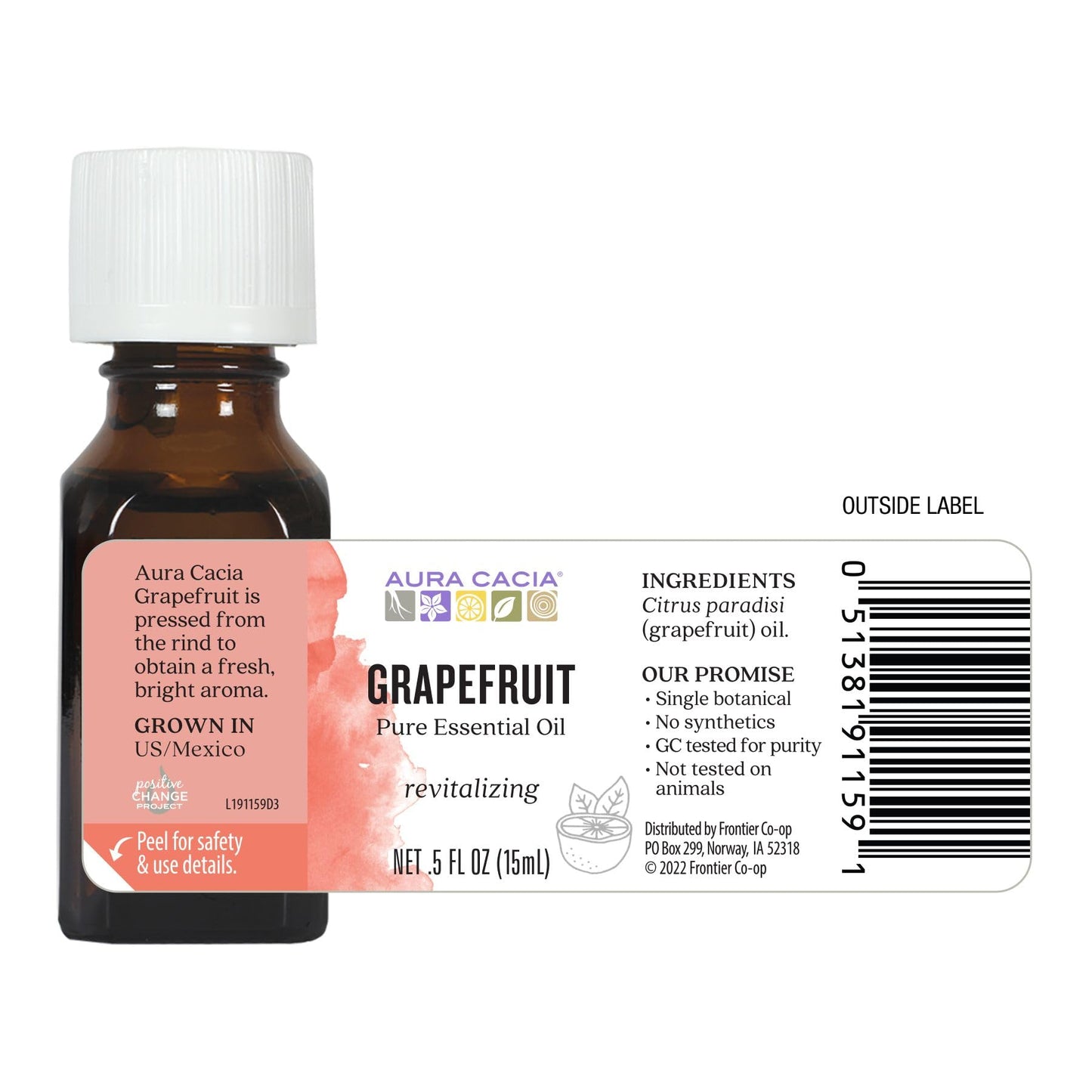 Aura Cacia Grapefruit Essential Oil 0.5 fl. oz. Beauty and Personal Care Aura Cacia