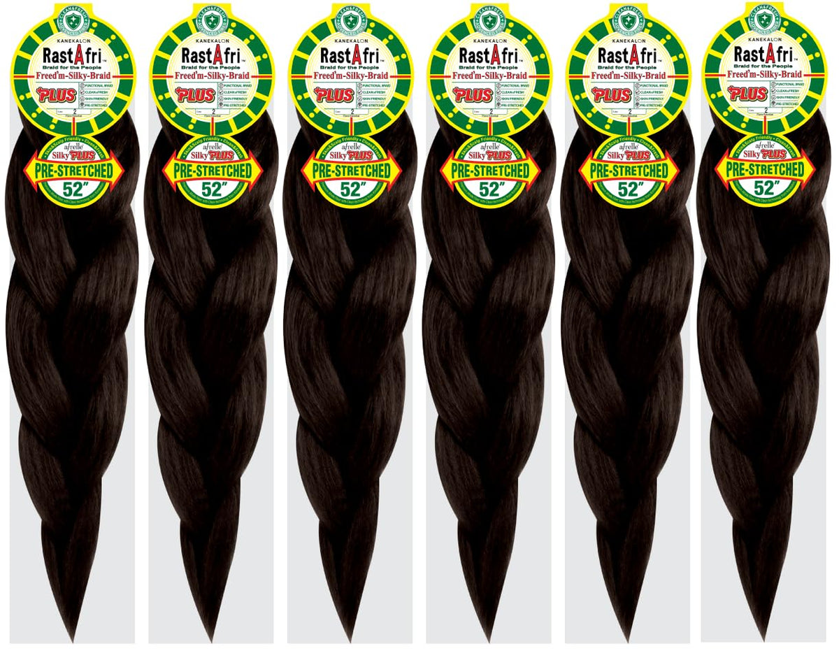RastAfri Freed'm Silky Braid 24 Inch Pre-Stretched Braiding Hair | 100% Afrelle Modacrylic Fiber from Kanekalon | Soft Lightweight Hair for Box Braids