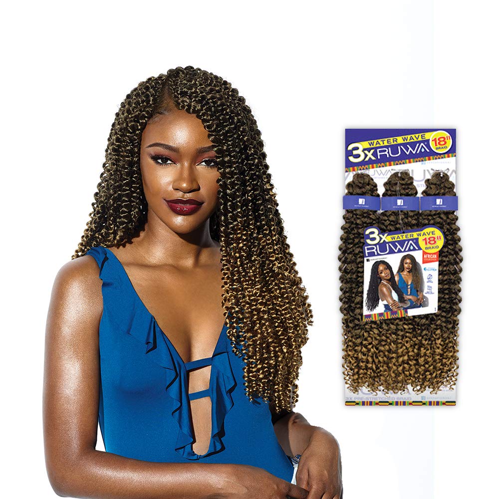 Sensationnel Ruwa Prestretched Braids-3X Water Wave 18in,1pk 2 DARKBROWN