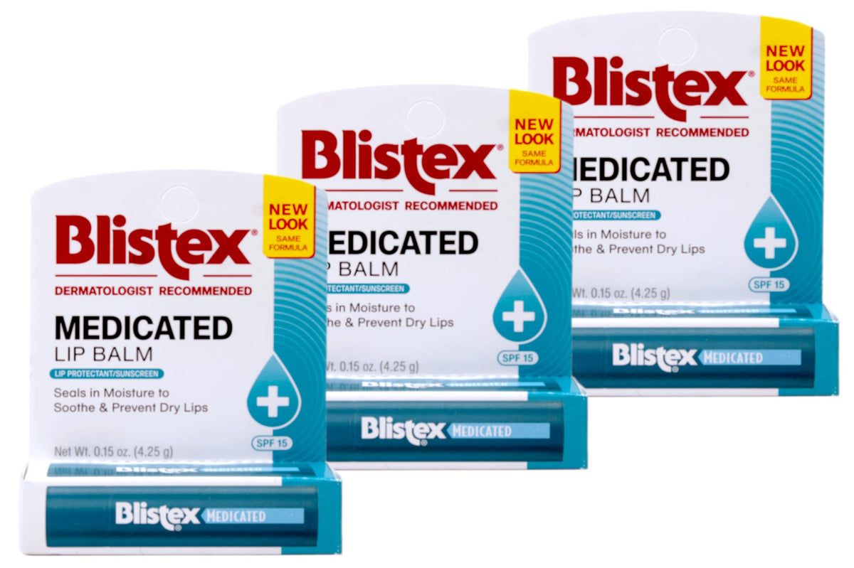 Blistex Medicated Lip Balm, Regular, SPF 15, Pack of 3 Beauty and Personal Care Blistex