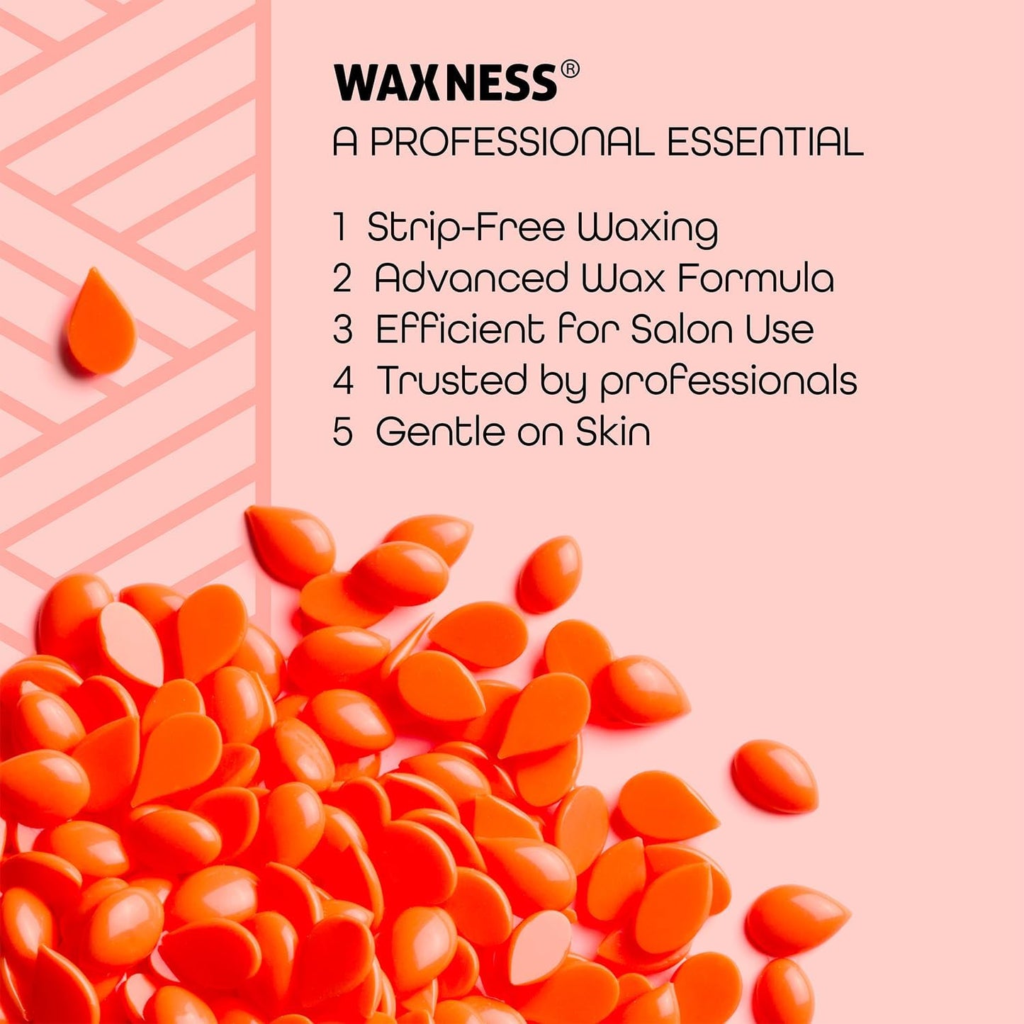 Waxness Tahitian Coral Hard Wax Beads Bulk 22 lb (10 kg) - Creamy Texture with Strong Grip for Bikini & Coarse Hair, For Sensitive Skin, Salon Use Beauty and Personal Care Waxness
