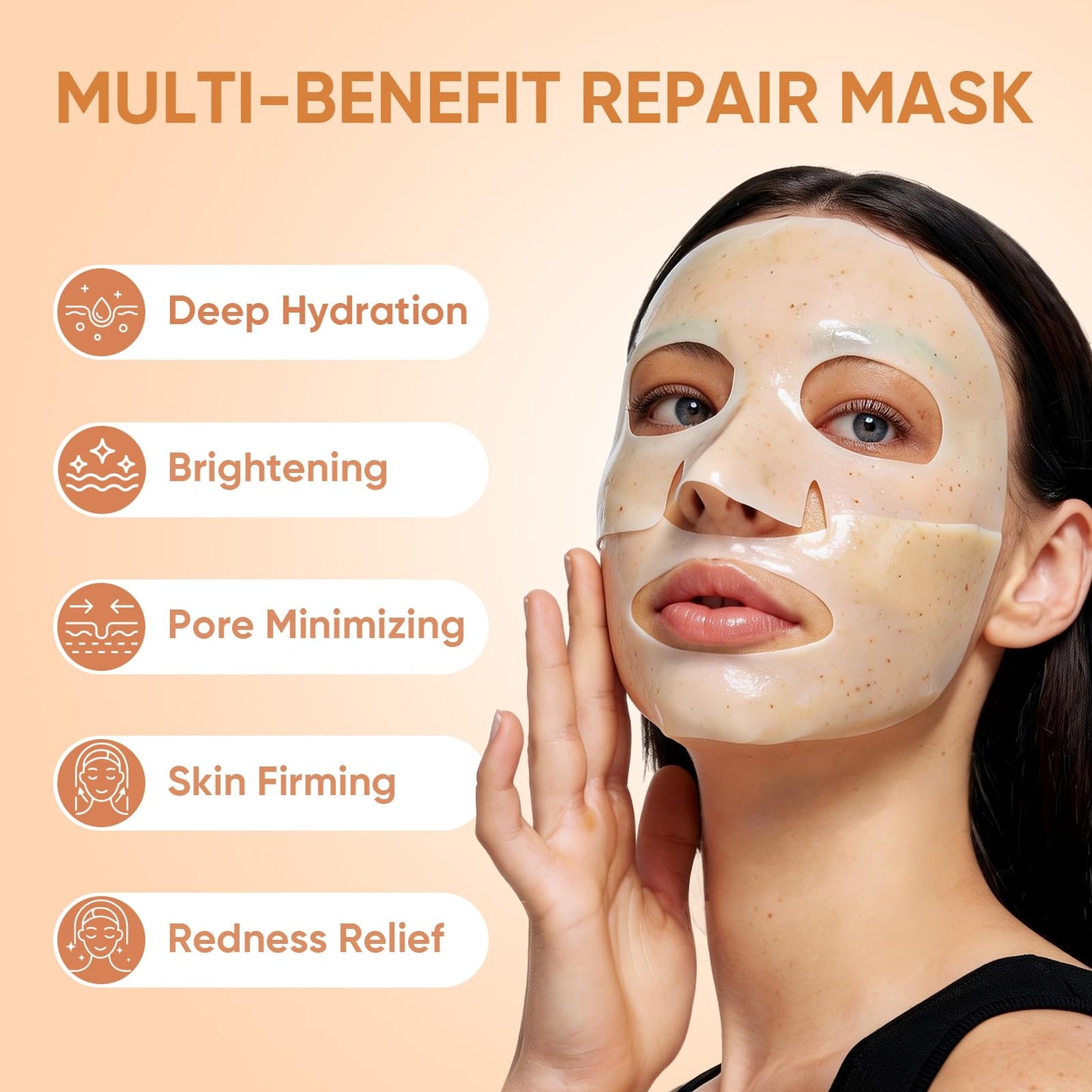 TEAWOO Rice Deep Collagen Face Mask, 38g x 8 EA, Moisturizing and Hydrating Overnight Facial Mask, Contains Ceramide & Collagen for Glass Glow Skin Beauty and Personal Care TEAWOO