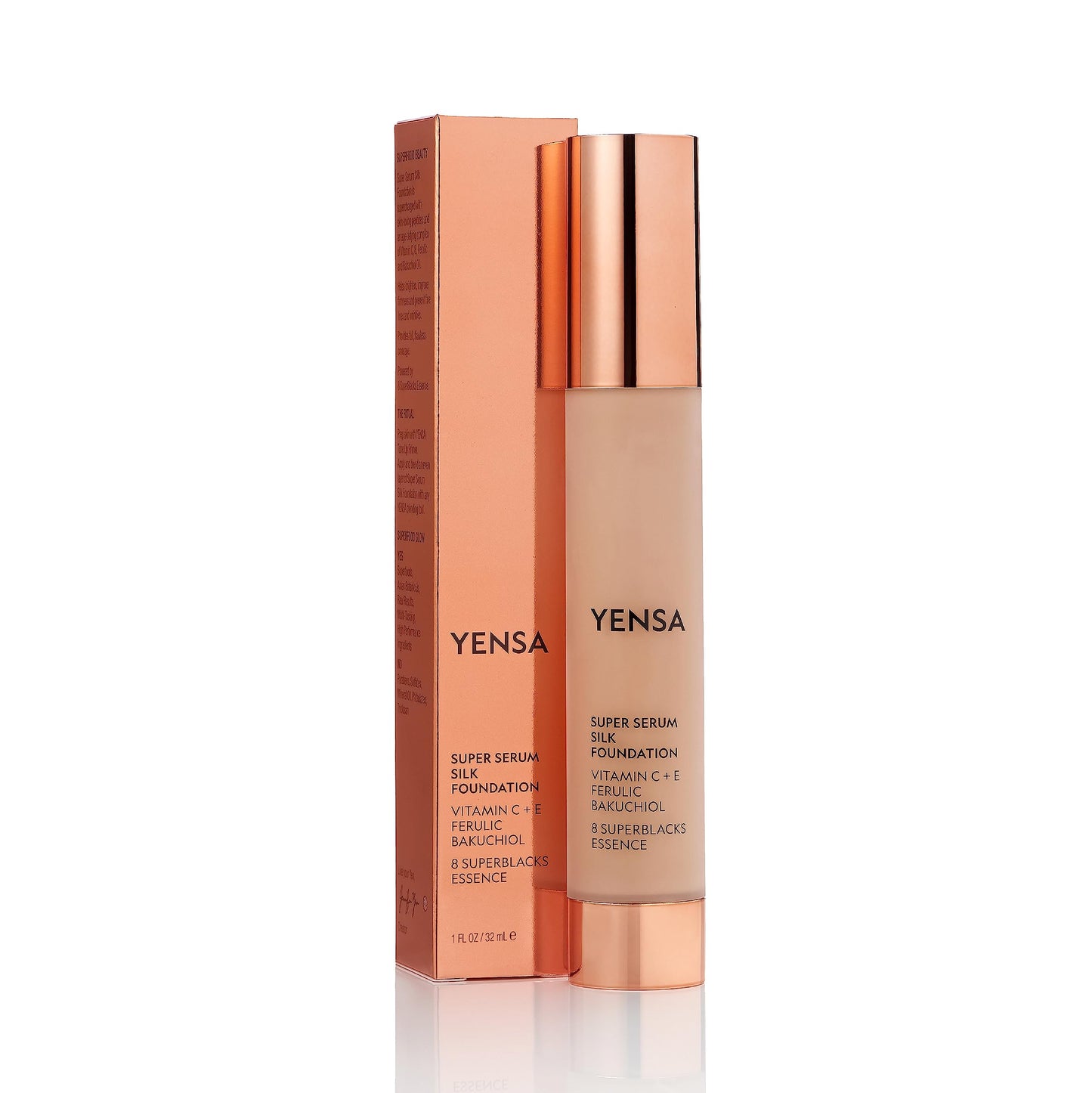 YENSA Serum Foundation Makeup - Super Silk Full Coverage Foundation Enriched with Peptides, Vitamin C & Ferulic Acid to Help Reduce Fine Lines Beauty & Personal Care YENSA