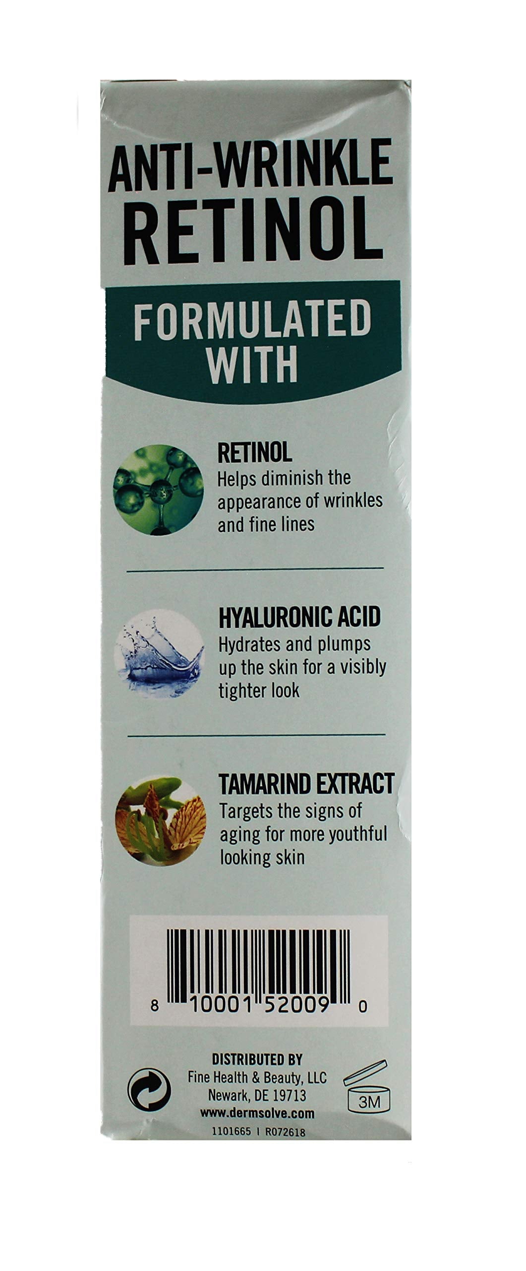 Retinol Anti Wrinkle Face Serum with Hyaluronic Acid and Tamarind Extract 1 Fl oz Beauty & Personal Care Dermsolve