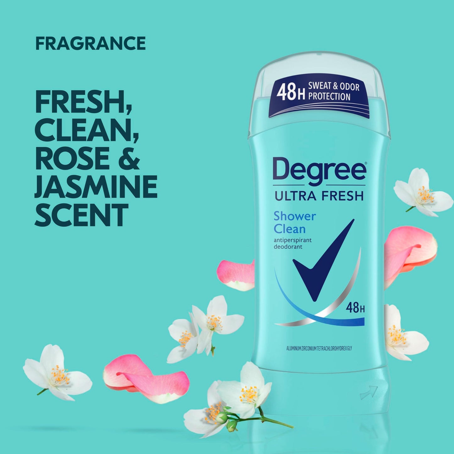 Degree Ultra Fresh Antiperspirant Deodorant Stick Shower Clean Pack of 4 for 48H Sweat and Odor Protection for Women, 2.6 oz Beauty and Personal Care Degree