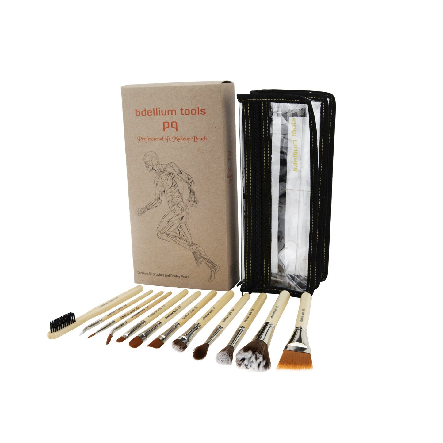 Bdellium Tools Professional Makeup Brush Special Effects SFX Series - 12 pc. Brush Set with Double Pouch (1st Collection) Beauty & Personal Care BDELLIUM TOOLS