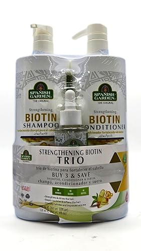 Spanish Garden | Strengthening Biotin Shampoo & Conditioner & Hair Oil Set Beauty & Personal Care Spanish Garden