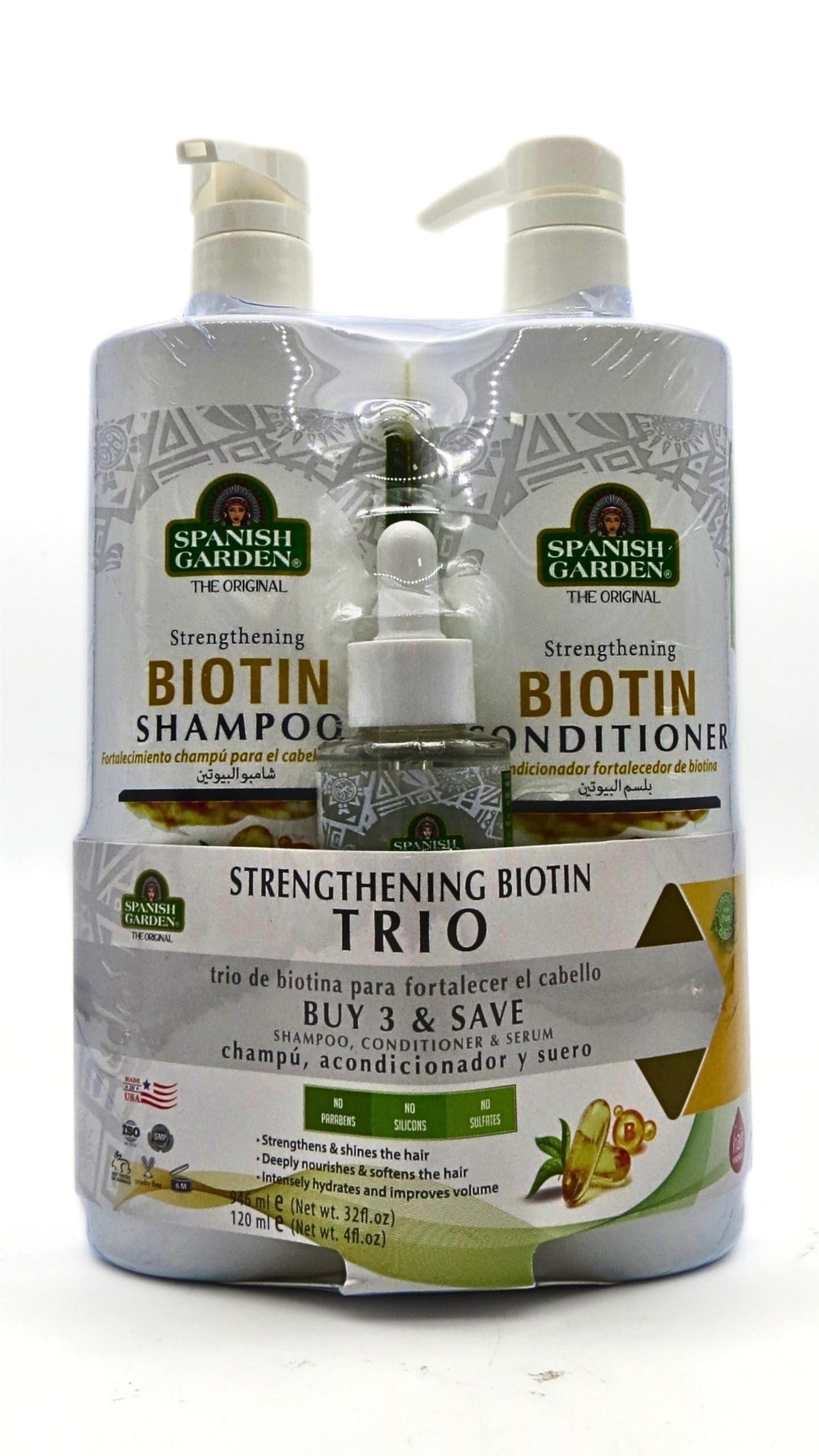 Spanish Garden | Strengthening Biotin Shampoo & Conditioner & Hair Oil Set Beauty & Personal Care Spanish Garden
