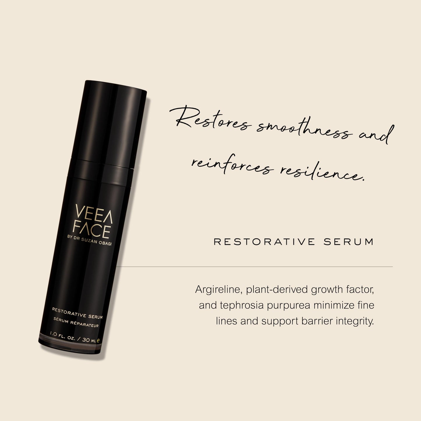 Veea Face by Dr. Suzan Obagi - Restorative Serum | Minimize Fine Lines + Wrinkles | Smooth Texture + Support Skin Barrier (1 fl oz | 30 ml) Beauty & Personal Care Veea Face
