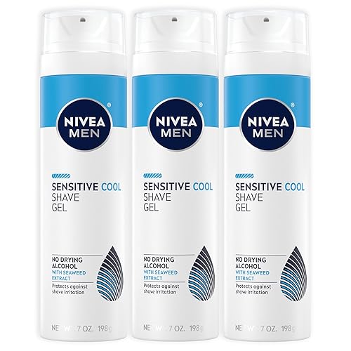 NIVEA MEN Sensitive Cooling Shave Gel with Chamomile and Seaweed Extracts, 3 Pack of 7 Oz Cans Beauty & Personal Care NIVEA MEN