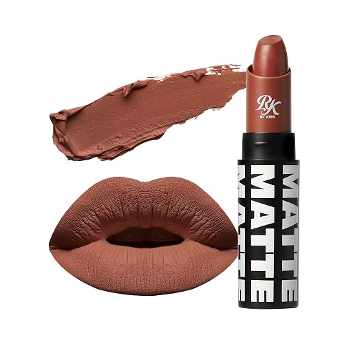 Ruby Kisses Lipstick, Matte Finish, Long-Lasting, Highly Pigmented, Smooth Apply, Full Coverage Lip Color Makeup (Rosy Brown) Beauty & Personal Care Ruby Kisses