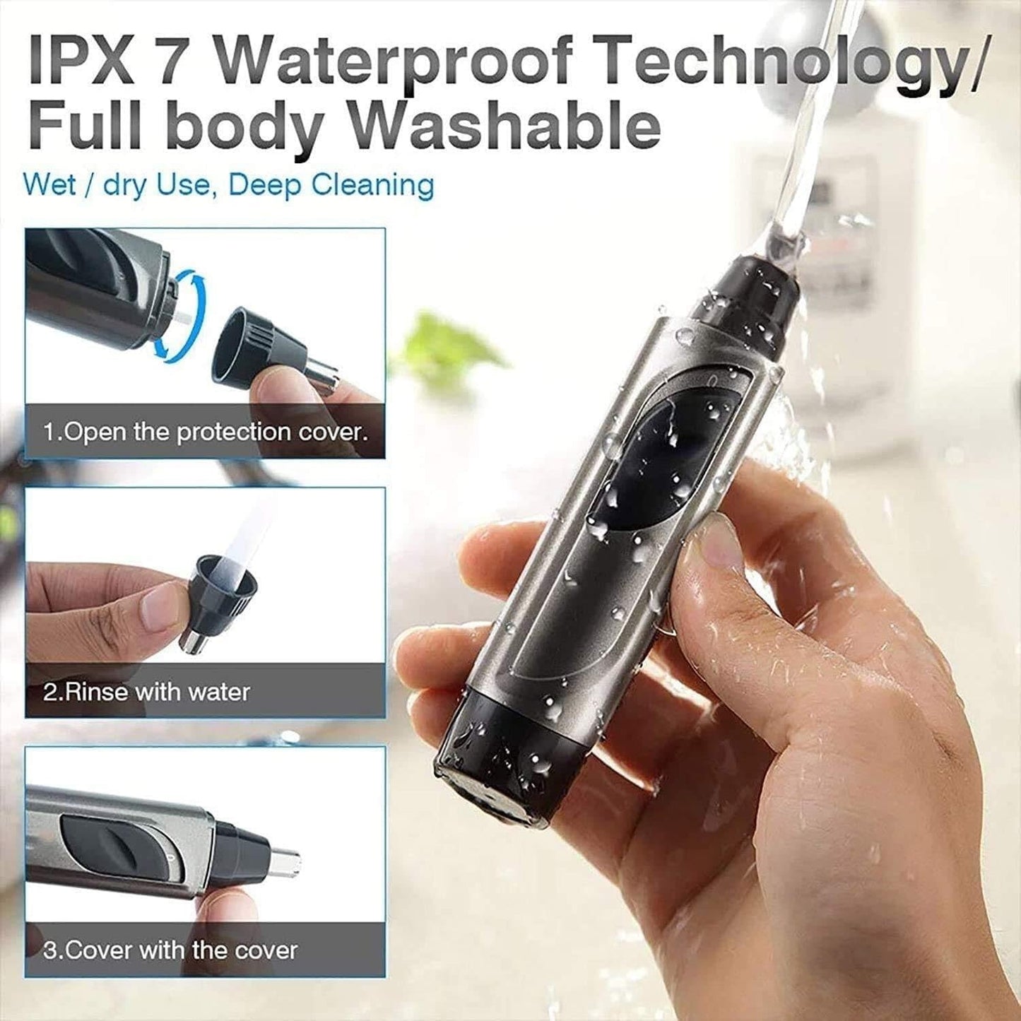 YREAJZVS Ear and Nose Hair Trimmer Clipper - Professional Painless Eyebrow and Facial Hair Trimmer for Men and Women, IPX7 Waterproof Blades for Easy Beauty and Personal Care YREAJZVS