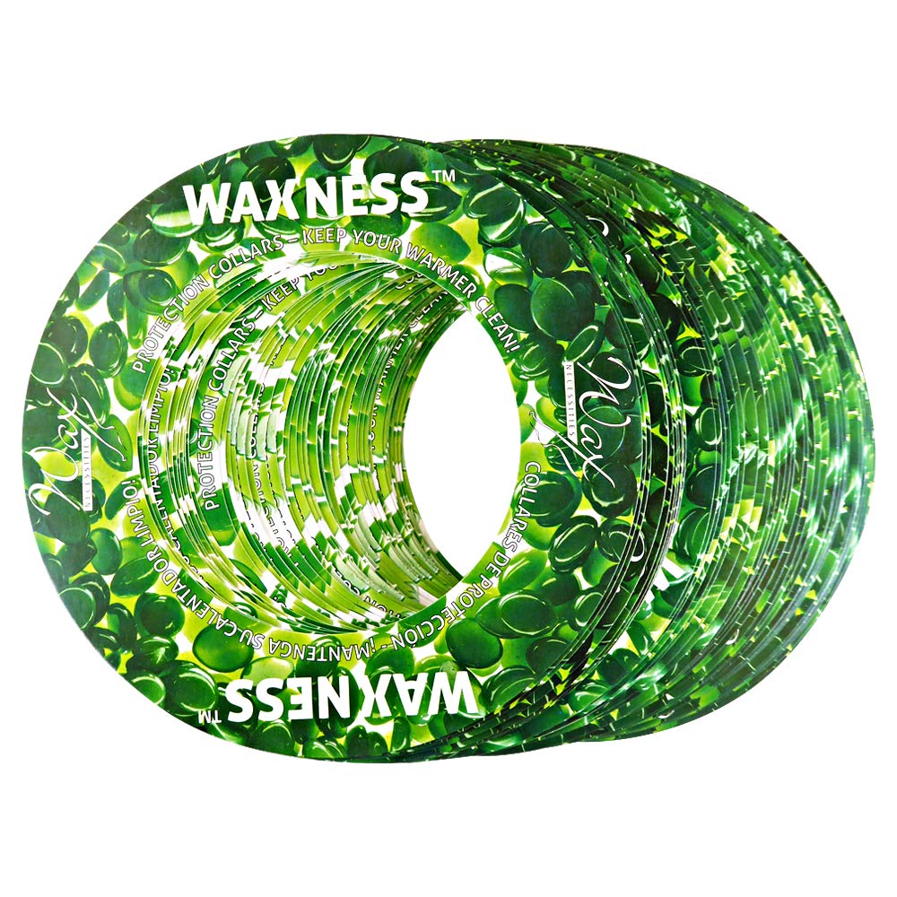 Waxness Waxing Protection Collars 50 Pack Green Fits Most 14-16 Ounces Tins and Pots Beauty and Personal Care Wax Necessities