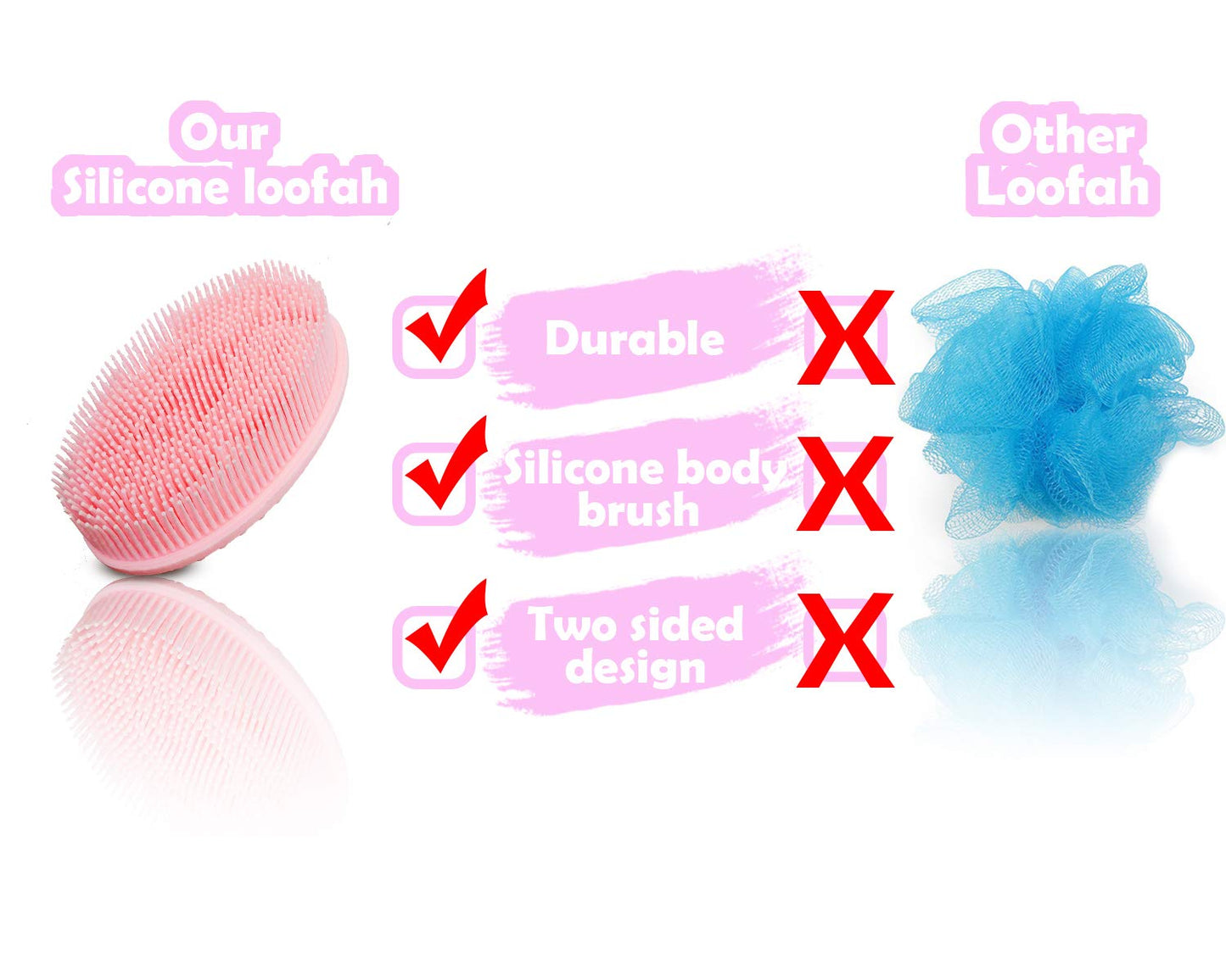 3 Set of Multifunctional Silicone Body Scrubber Loofah Soft and Skin-Friendly-,Easy to Clean,Scalp Massage ?Durable and Hygienic - Suitable Beauty and Personal Care GoWorth