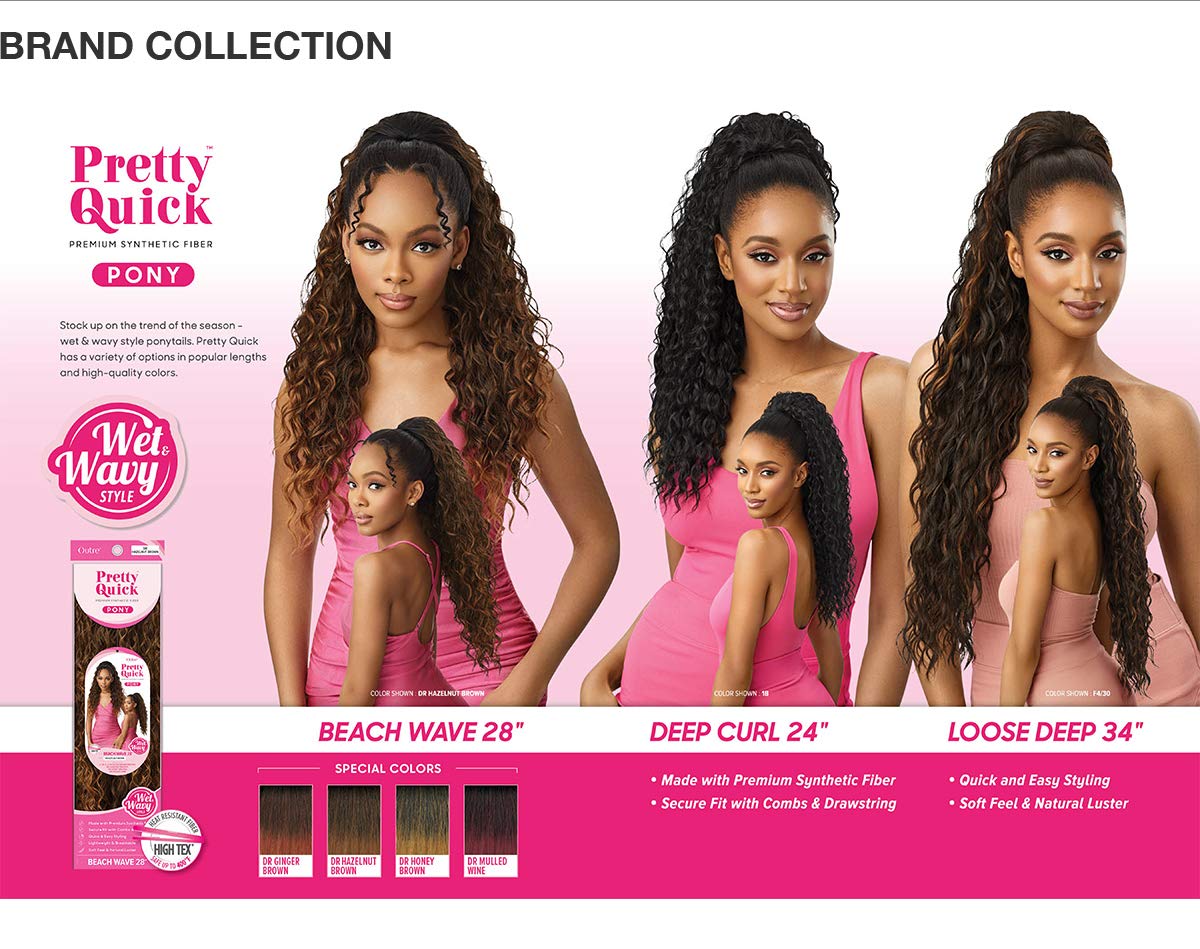 Outre Ponytail Pretty Quick Beach Wave 28" (1)