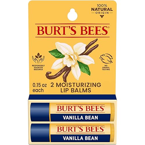 Burt's Bees Lip Balm - Vanilla Bean, Lip Moisturizer With Responsibly Sourced Beeswax, Tint-Free, Natural Origin Conditioning Treatment, 2 Tubes, 0.15 Beauty & Personal Care Burt's Bees