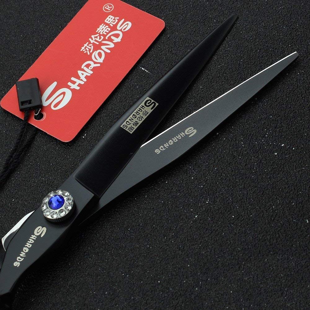 7 Inch sharonds Personalized Hair Scissors 19cm Cool Black Salon Hair Styling Barber Scissors Stainless Steel Barber Tools