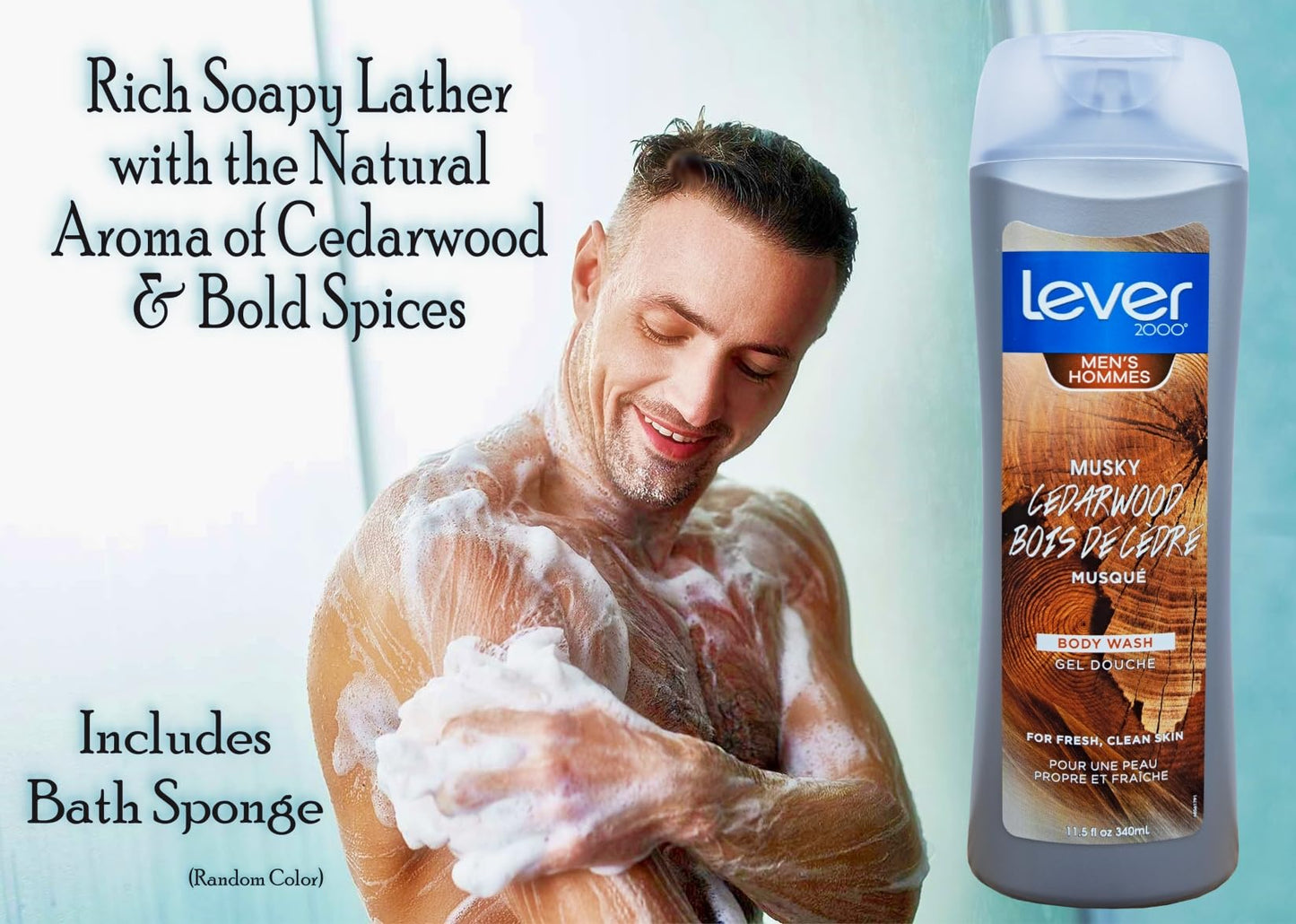 Lever 2000 Musky Cedarwood Body Wash for Men - 11.5 oz (340ml) - Fresh and Clean Skin with Bold Spices (2) Beauty & Personal Care Lever 2000
