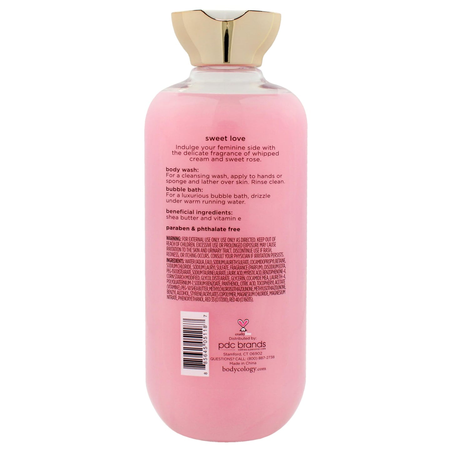 2 in 1 Body Wash and Bubble Bath - Sweet Love by Bodycology for Women - 16 oz Body Wash Beauty & Personal Care Bodycology
