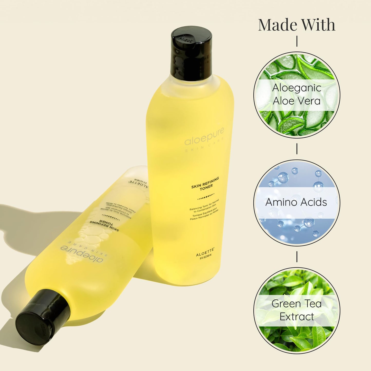 Aloette Skin Refining Toner for Face - Deep Cleansing Hydrating Facial Toner for Women & Men Rejuvenates, Nourishes & Revitalizes Skin - Gentle Beauty & Personal Care Aloette