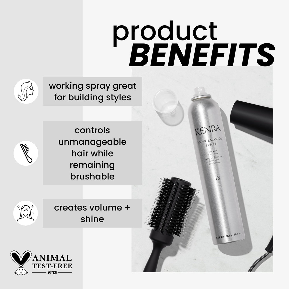 Kenra Professional Artformation Spray 18 80% | Firm Hold Hairspray | Volume & Styling Control | Fast-dying Formula| All Hair Types | 10 oz