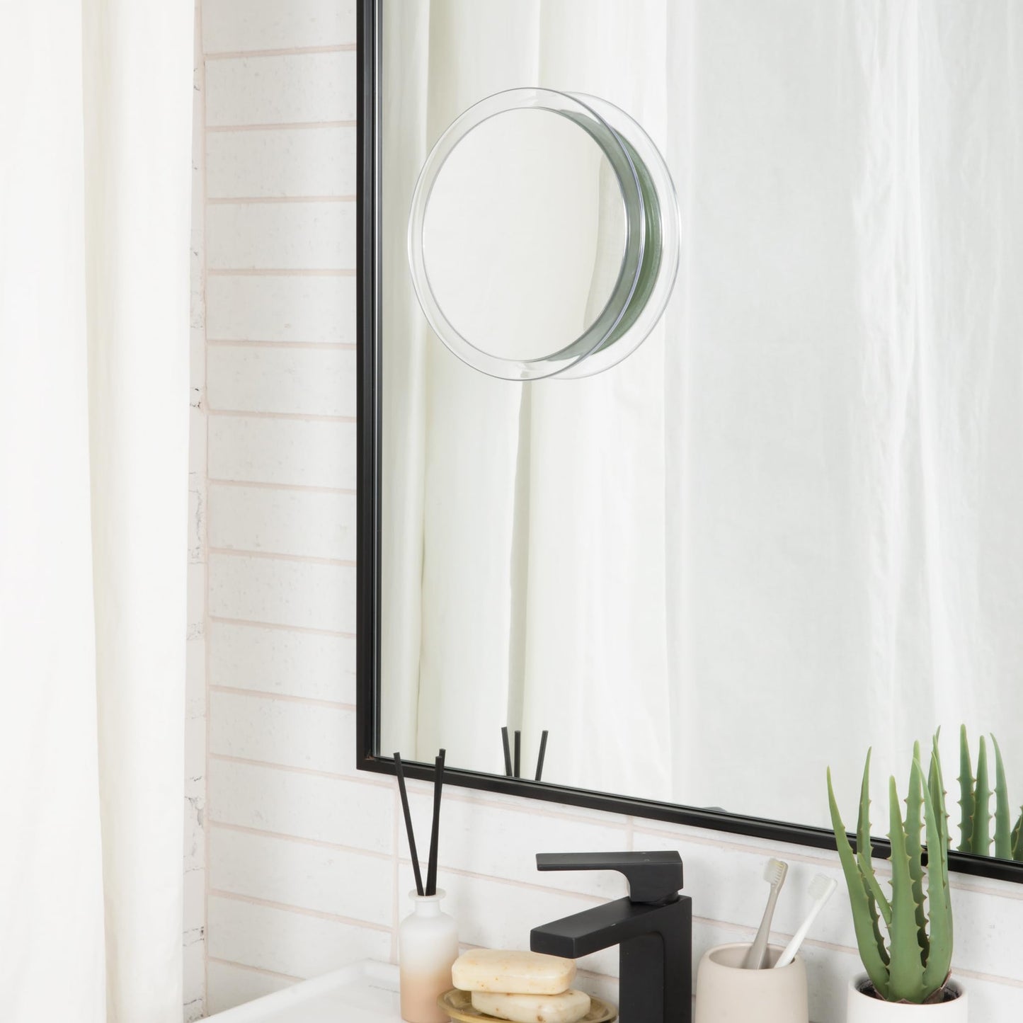 Jerdon Portable Travel Makeup Mirror - 9” Diameter Frame with 5X Magnification - Suction Cups Allow Wall Mounting - Travel Case Included - Model JSC5 Beauty & Personal Care JERDON