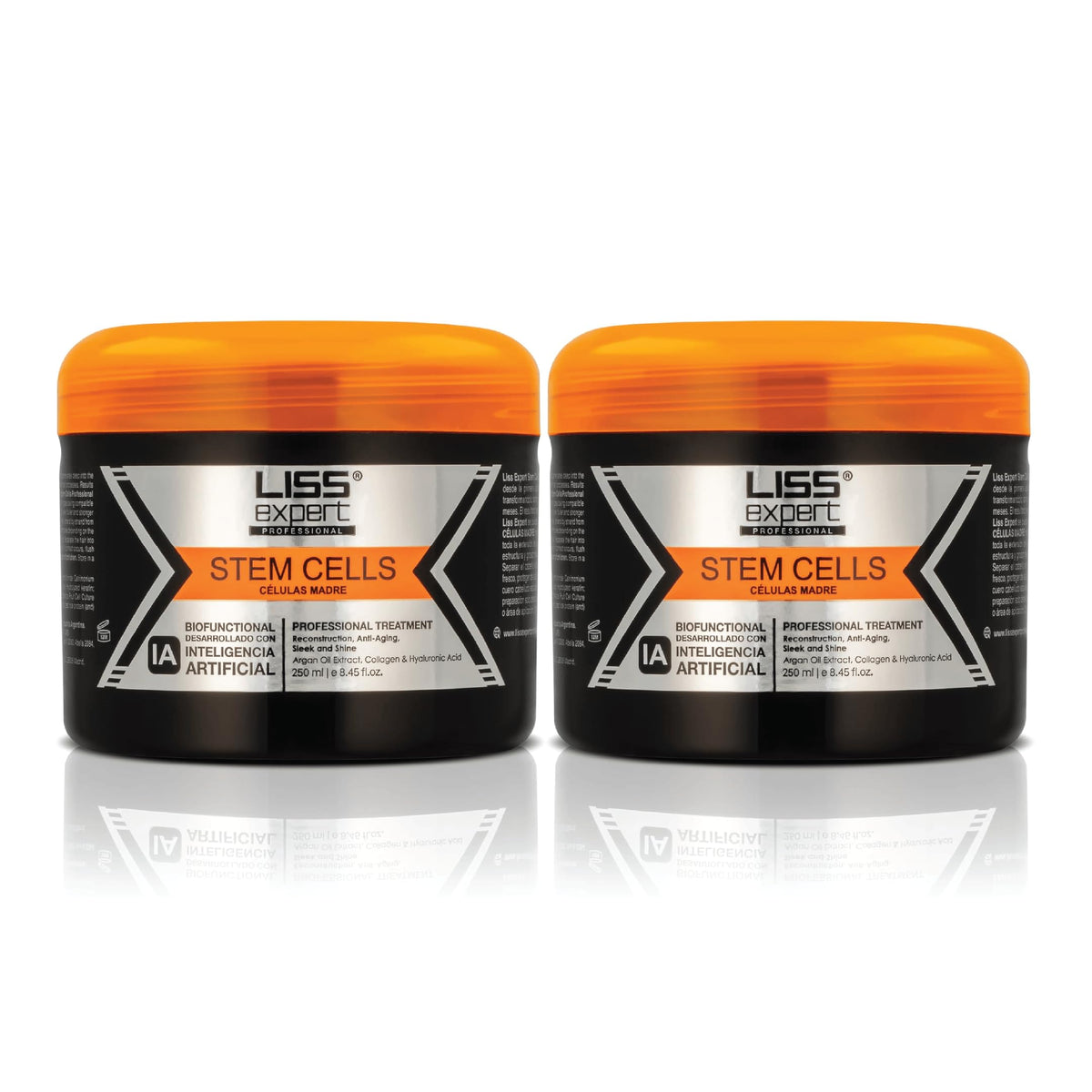 Liss Expert Professional Stem Cells Smoothing Treatment - Organic Keratin & Argan Oil - for Frizz-Free Repair & Shine - Professional Straightening(250
