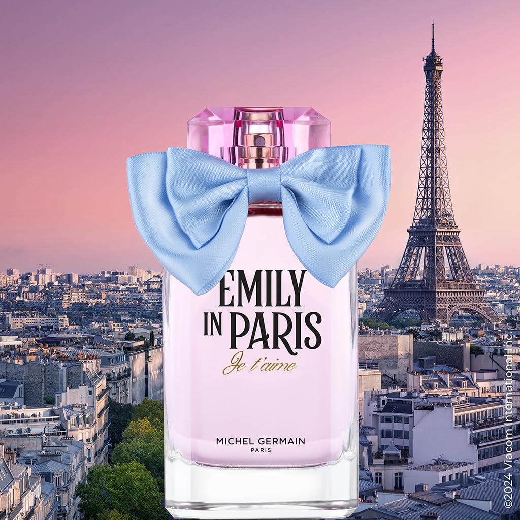 Michel Germain Emily in Paris Je T'aime Eau de Parfum Women's Fragrance Spray, Floriental Woody Scent, Top Notes of Pink Pepper, Raspberry, Seductive Beauty & Personal Care Michel Germain