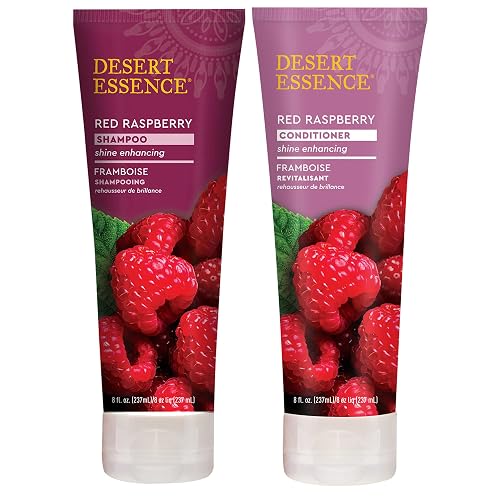 Desert Essence Red Raspberry Shampoo and Conditioner Bundle With Aloe Leaf Juice, Jojoba, Vitamin B-5 and Shea Butter, 8 fl. oz. and 8 fl. oz. Each Beauty & Personal Care Desert Essence