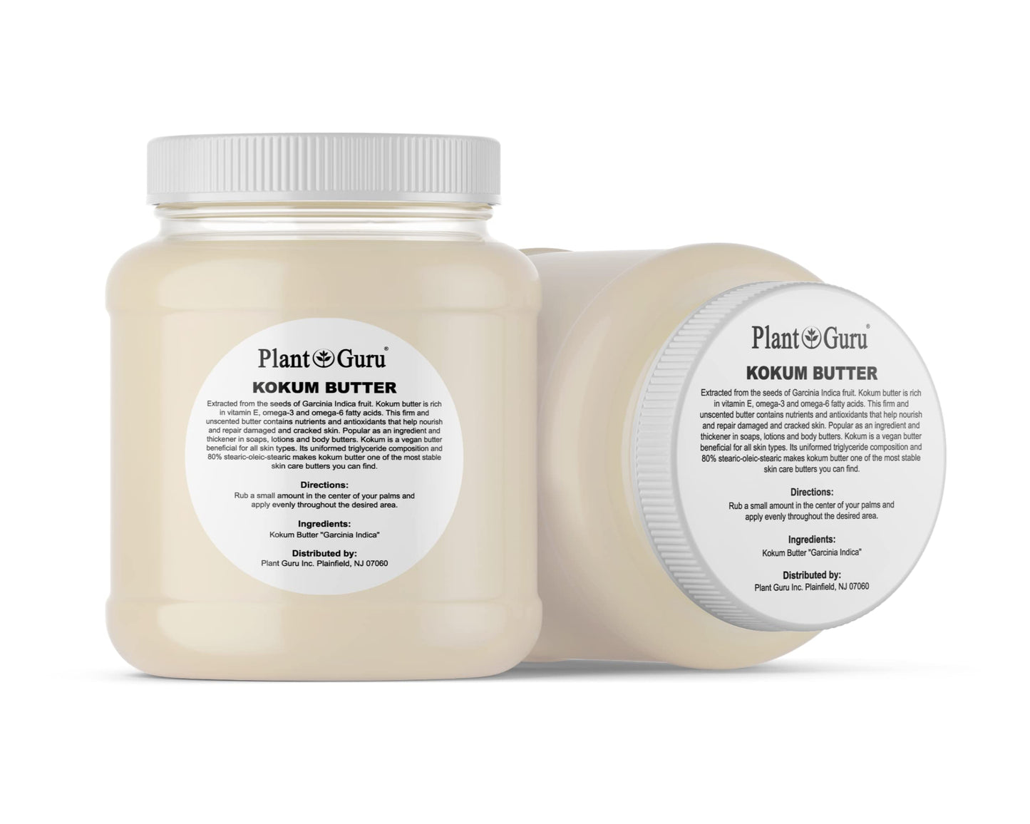 Plant Guru Raw Kokum Butter 3 lbs. Bulk 100% Pure Natural - Great for Skin, Body and Hair Moisturizer, DIY Creams, Balms, Lotions and Soap Making. Beauty & Personal Care Plant Guru