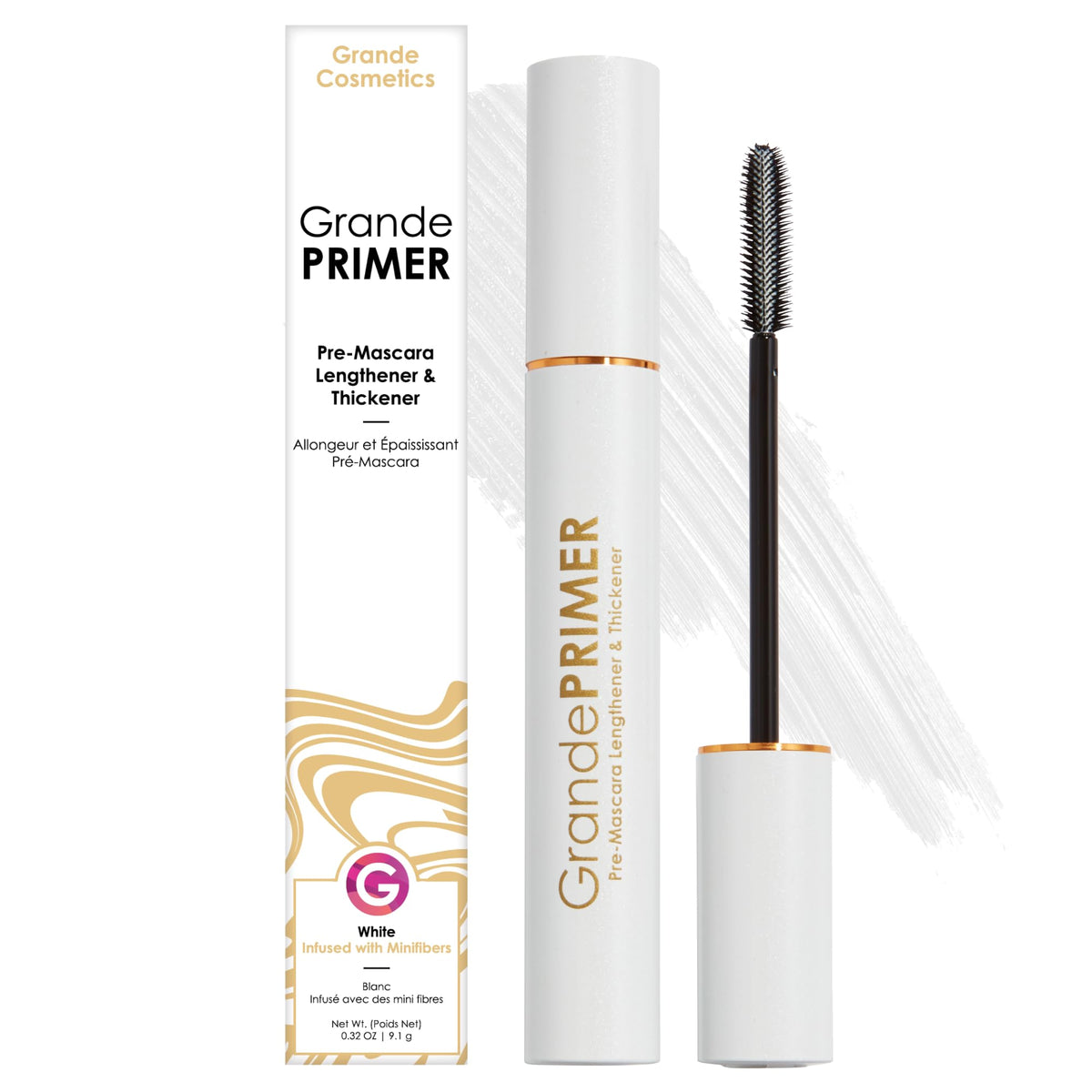 Grande Cosmetics GrandePRIMER Pre-Mascara Lengthener & Thickener with Peptides - Smudge-Proof, Water-Resistant & Contact Lens Safe - for Longer Beauty & Personal Care Grande Cosmetics