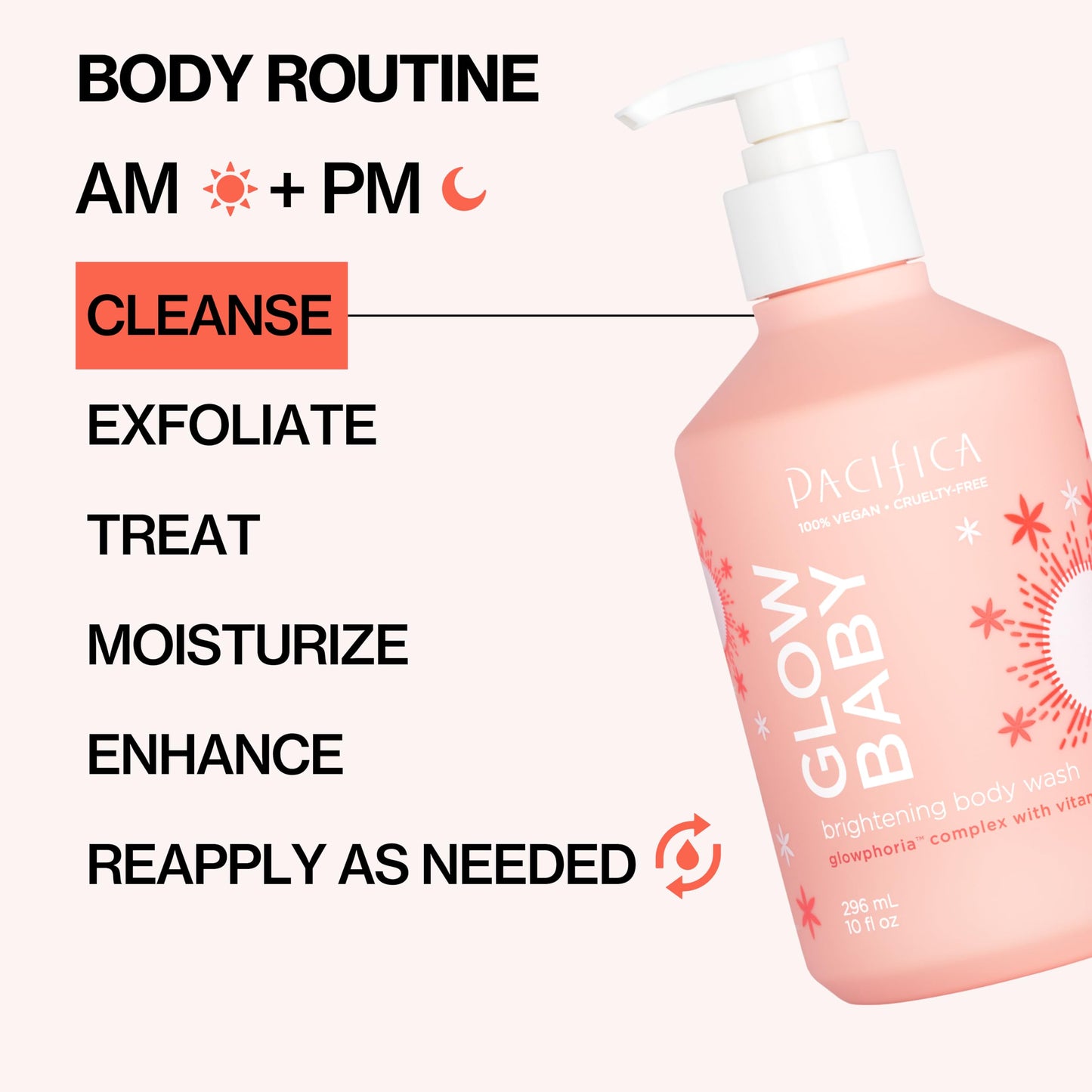 Pacifica Glow Baby Brightening Body Wash - Vitamin C & AHA Exfoliating Body Wash for Glowing Skin, Moisturizing Daily Shower Gel for Dull Dry Skin Beauty & Personal Care Pacifica