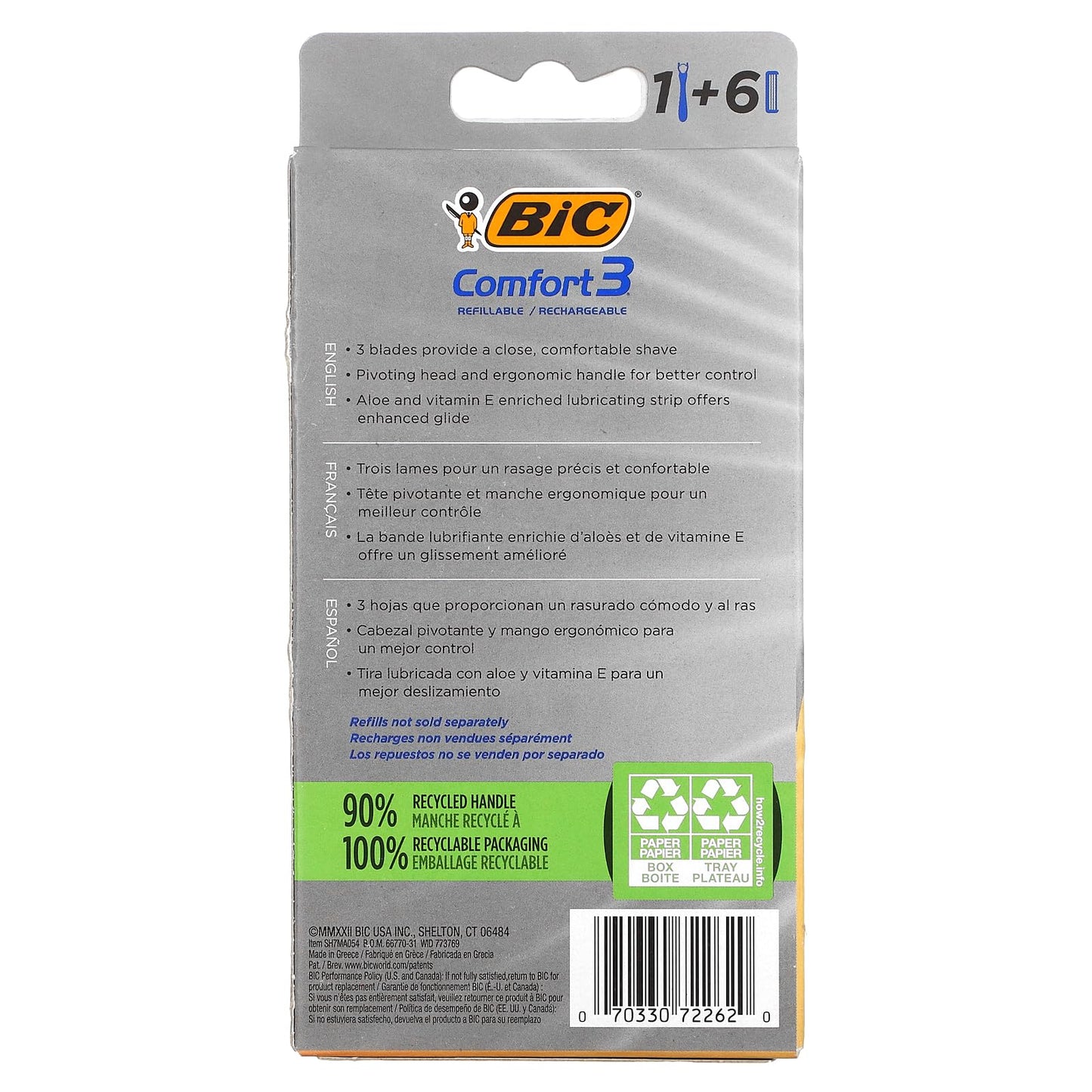 Bic Hybrid Disposable Shaver Beauty and Personal Care BIC