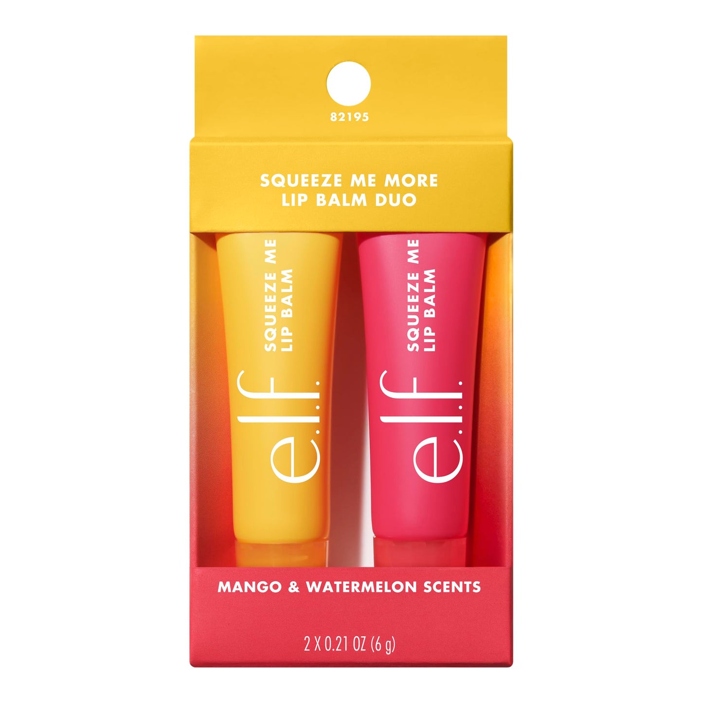 e.l.f. Squeeze Me More Lip Balm Duo, Moisturizing Balm For A Sheer Tint Of Color, Made With Hyaluronic Acid, Vegan & Cruelty-Free, Mango & Watermelon Beauty and Personal Care e.l.f.