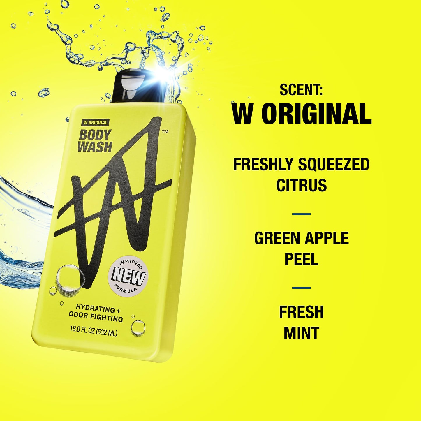 W By Jake Paul Body Wash for Men, Odor Fighting, Deep Cleaning Shower Gel, Hydrating Mens Bodywash, Original Scent, 2 Pack, 18 fl oz Beauty & Personal Care W