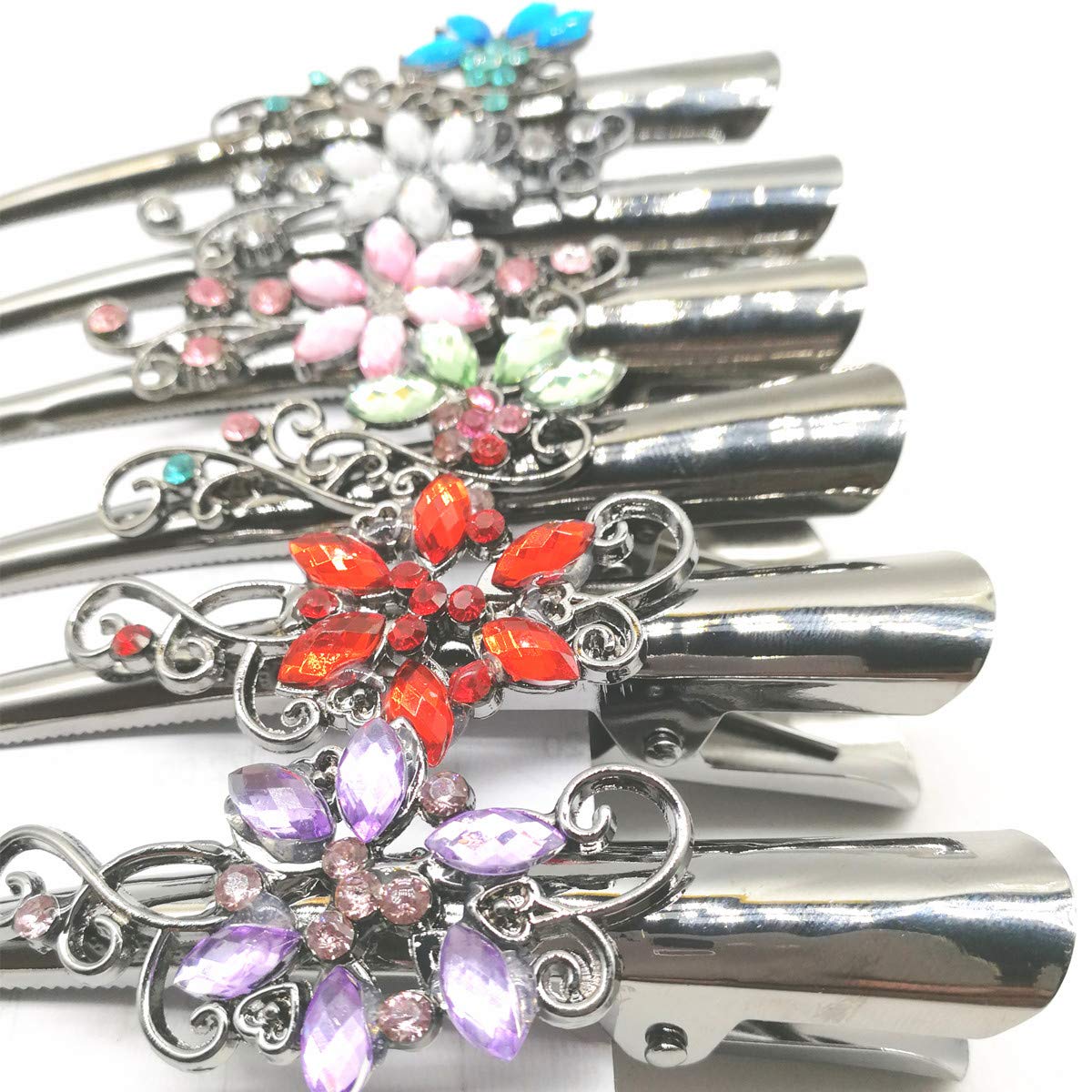 Set of 6 Metal Alligator Sectioning Clips for Women and girl- Pretty Strong Clamp Hairpins Non-Slip Hair Grips Beauty & Personal Care CONOFA
