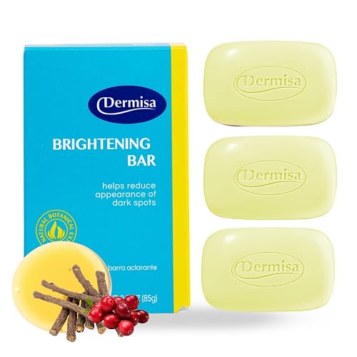 Dermisa Brightening Bar Soap with Kojic Acid, Licorice and Arbutin, Dark Spot Cleansing Soap for Even Skin Tone and Clarity, 3.0 oz, Pack of 3 Beauty & Personal Care Dermisa