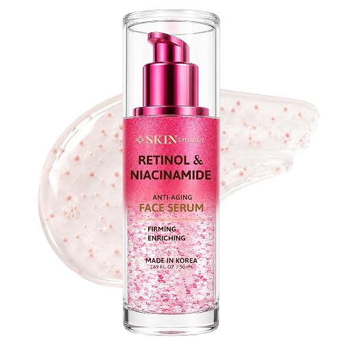 Skin Synergy Retinol & Niacinamide Serum For Face - Softens Fine Lines, Refines Pores & Evens Tone For a Smoother Look - Dermatologist Tested, Korean Beauty & Personal Care Skin Synergy