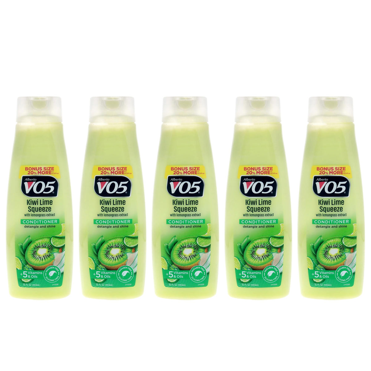 Alberto VO5 Herbal Escapes Kiwi Lime Squeeze Conditioner for Unisex - 15 oz Conditioner - Pack of 5