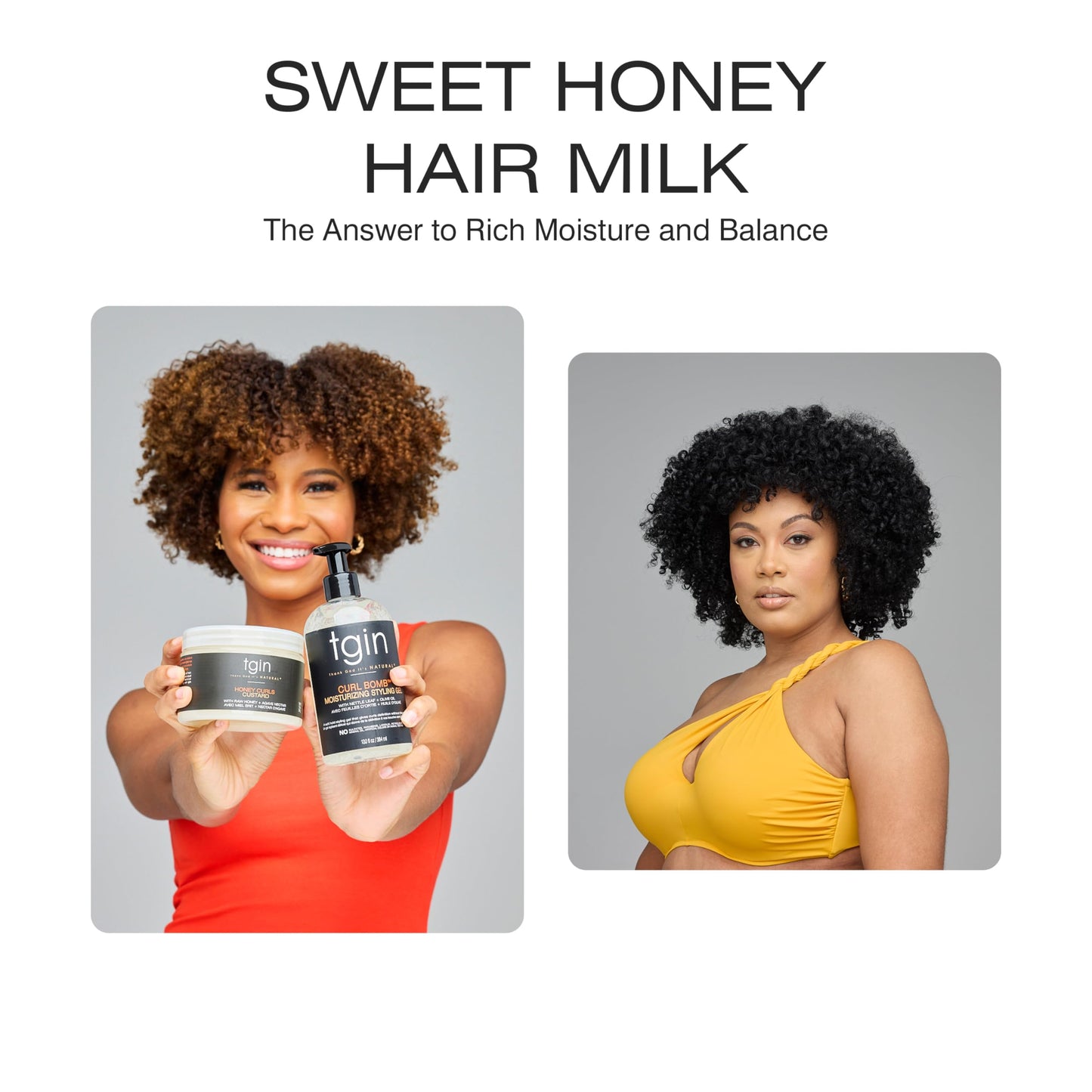 Tgin Sweet Honey Hair Milk - Lightweight Hair Moisturizer for Curly & Wavy Hairs - Curl Moisturizer Hydrates, Defines Curls & Minimizes Breakage - 8 Beauty & Personal Care Thank God It's Natural