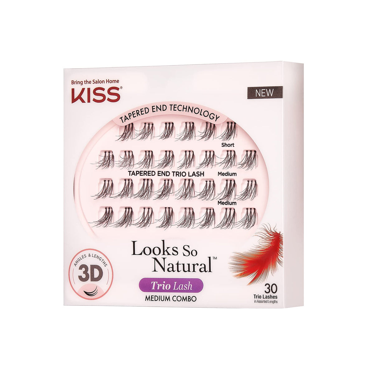 KISS Looks So Natural False Eyelashes Multipack, Lightweight & Comfortable, Tapered End Technology, Reusable, Cruelty-Free, Contact Lens Friendly Beauty & Personal Care KISS