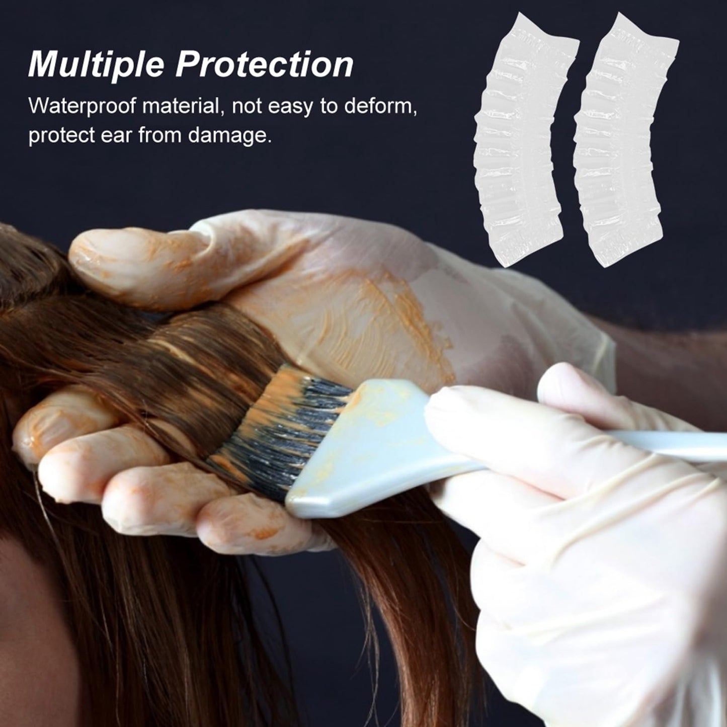 FILFEEL 100 Pcs Disposable Ear Covers, Elastic Protectors for Hair Dye, Shower, Bathing Beauty and Personal Care FILFEEL