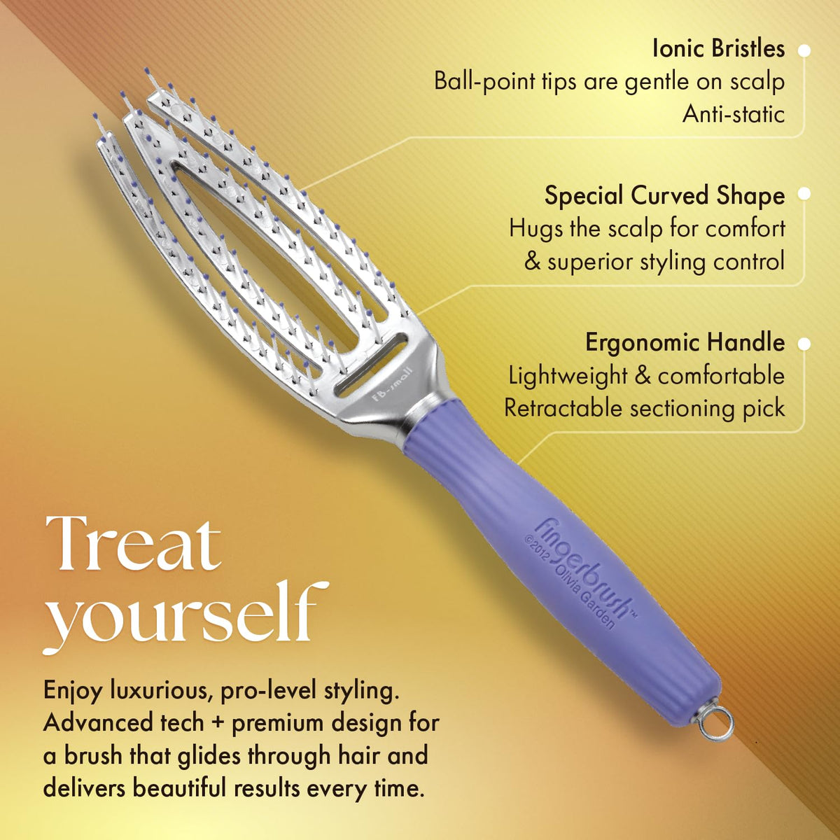 Olivia Garden Finger Brush Scalp-Hugging & Vented Paddle Hair Brush FB-SM (Small) Beauty & Personal Care Olivia Garden