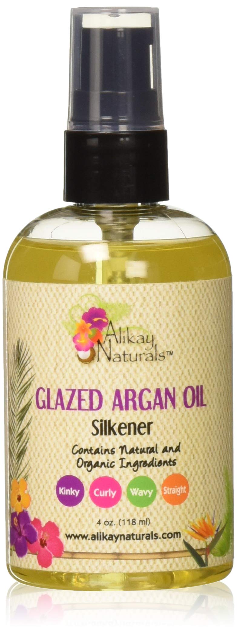 Alikay Naturals Glazed Argan Oil Silkener Natural Argan Oil, Sweet Almond Oil 4 Ounce