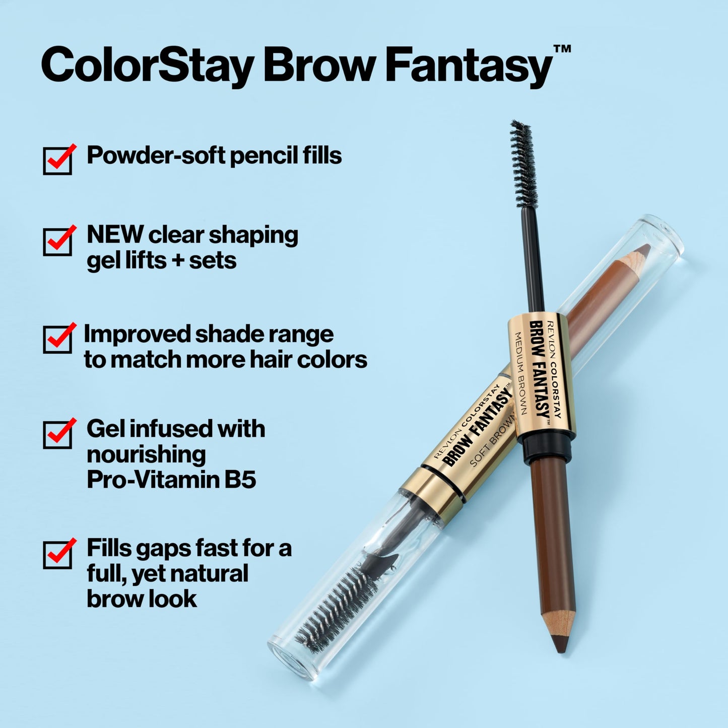 Revlon ColorStay Brow Fantasy, All In One Eyebrow Powder Pencil with Shaping Clear Gel, Gel Infused with Panthenol, Smudge-proof, 16HR Visibly Full Beauty & Personal Care REVLON