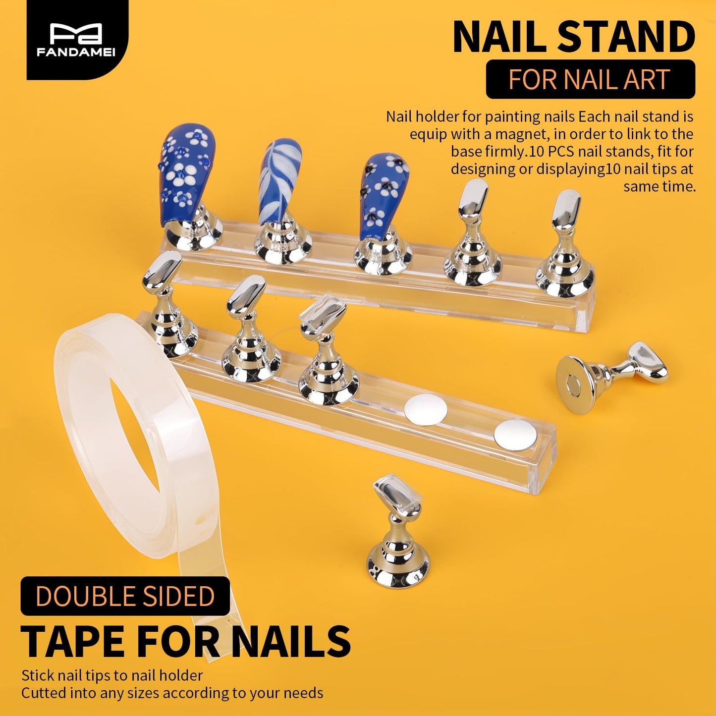 FANDAMEI Nail Art Tools, Nail Brush, 15 PCS Nail Art Brushes, 5 PCS Nail Dotting Tool, Nail Stand, Nail Holder For Painting Nails, Nail Tools, Nail Beauty and Personal Care Fandamei
