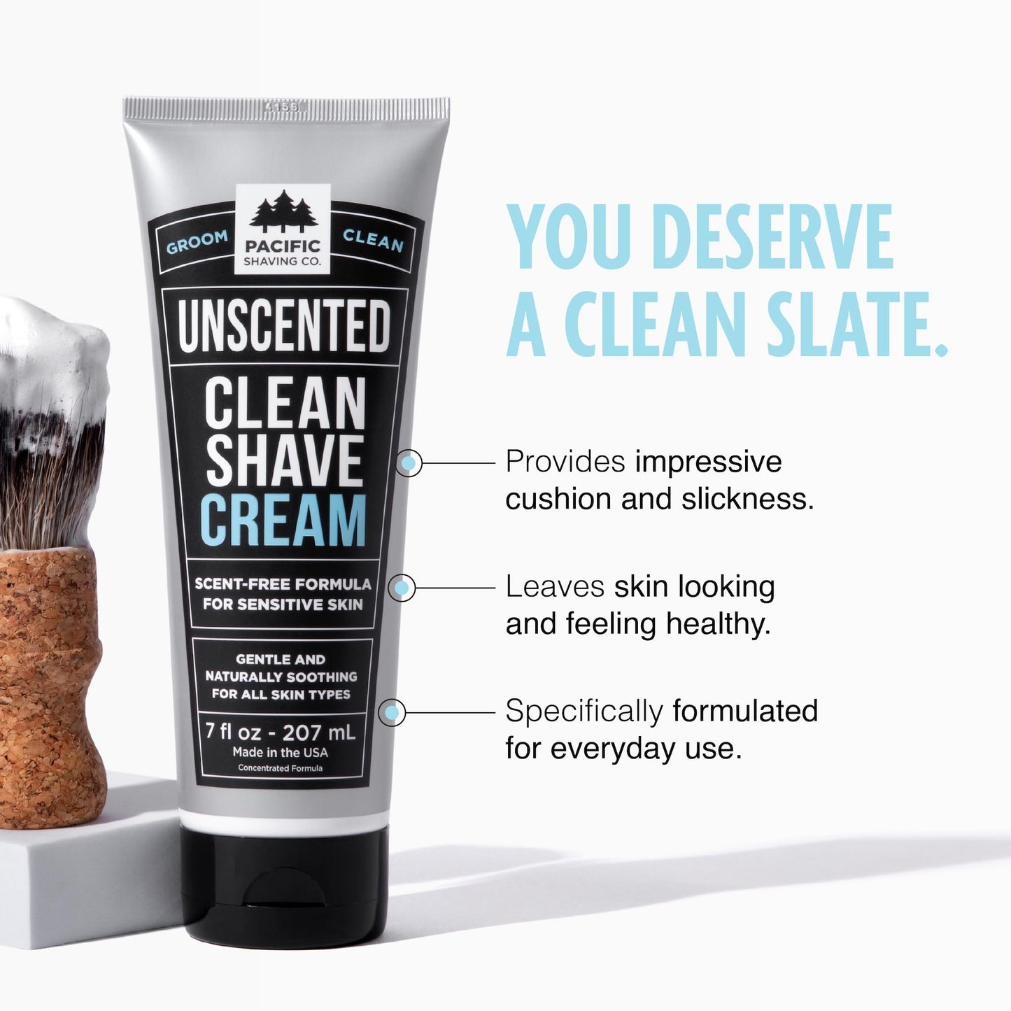 Pacific Shaving Company Clean Shaving Cream - Shea Butter + Vitamin E Shave Cream for Hydrated Sensitive Skin - Clean Formula for a Smooth Beauty & Personal Care Pacific Shaving Company