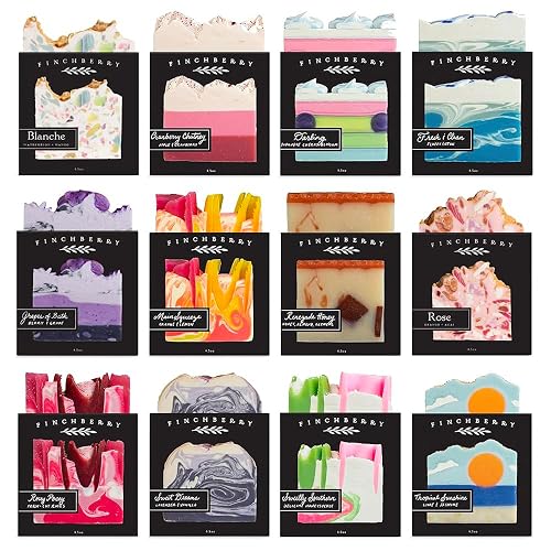 FinchBerry Year of Soap Set - Natural Shea and Coconut Oil, Rich Scents and Lush Lather, Ideal Gift Box for Everyday Comfort and Self-Care - 12 Beauty & Personal Care FinchBerry
